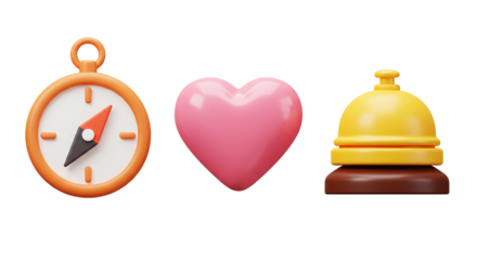 Compass of Adventure Heart of Passion and the Sweet Sound of Success Navigating Life s Journey on transparent background