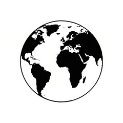 World Map Black and White Outline

