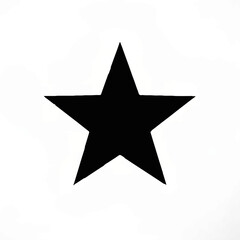 Fototapeta premium Black Star Shape Isolated on White Background