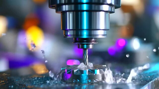 CNC machinist setting zero point, swapping end mill, coolant spray, realism, manufacturing, tolerance, expertise, with copy space