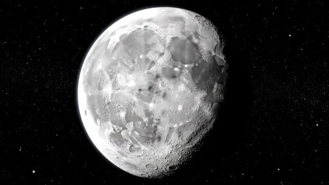 Captivating lunar phases timelapse: A seamless transition through a sequence of moon phases, set against the serene backdrop of a starry night sky