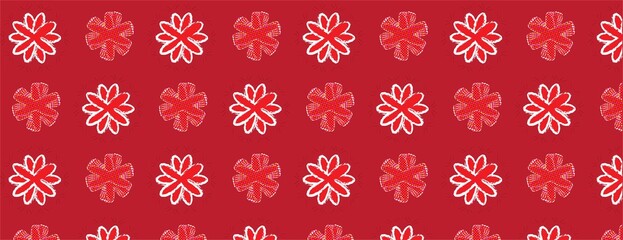 seamless pattern with red color flower pattern stylish elemnts