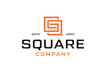 geometric square letter S logo icon design template