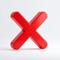 Obraz premium Red X cross mark icon isolated on white. Negative response, rejection, denial. Error or cancellation