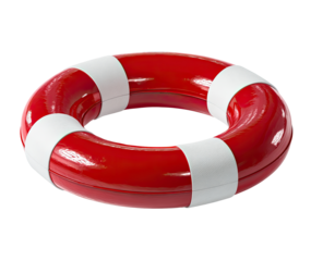 Red life preserver, circular, glossy