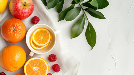 A Stylish Breakfast Display Featuring A White Tray Abundantly Filled With Fresh Fruits Including Vibrant Oranges, Creating A Bright and Inviting Morning Mood