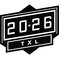 vector banner  2026 rendered as a digital scoreboa