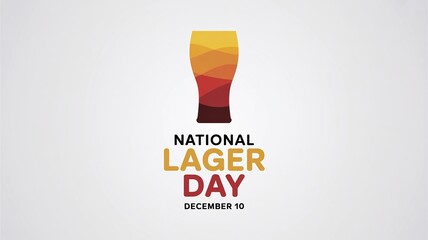 National Lager Day illustration featuring abstract beer glass with layered brown and golden liquid, celebrated on December 10