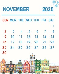 snow themed calendar