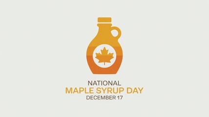 National Maple Syrup Day design featuring an amber jug with a Canadian maple leaf icon, celebrated annually on December 17 