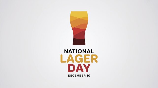 National Lager Day illustration featuring abstract beer glass with layered brown and golden liquid, celebrated on December 10