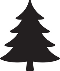 Fototapeta premium Black Silhouette Christmas Tree Vector Graphic