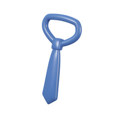 Male tie 3d icon. business style clothing accessory. Isolated object on transparent background