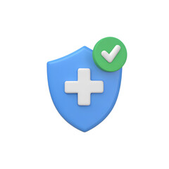Fototapeta premium Health Insurance and Medical Protection isolated 3d render icon illustration