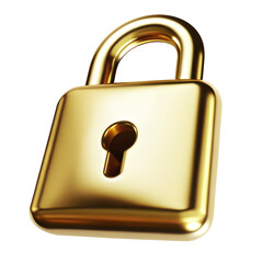 3d golden lock