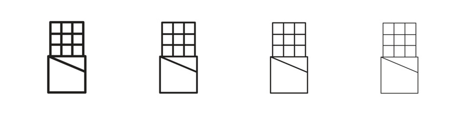 Chocolate icon set. editable stroke eps 10 vector illustration.