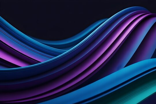 Abstract flowing waves in blue and purple smooth dynamic shapes for modern backgrounds digital art