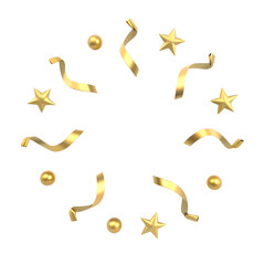 3d golden party confetti popper set