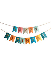 Fototapeta premium Happy Birthday greeting banner with white background