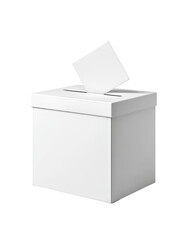 Blank white ballot box