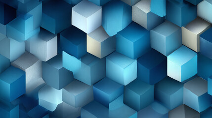 Obraz premium Abstract Cubes in Shades of Blue, creating an eye-catching geometric pattern