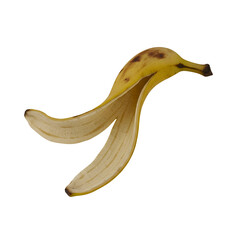 banana peel or banana skin isolated on white or transparent png	
