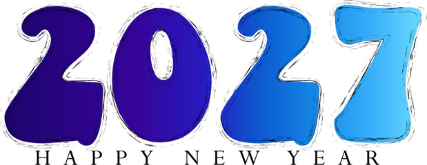Vibrant and Artistic 2027 Happy New Year Graphic Design Illustration