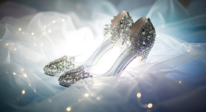Crystal Cinderella Shoes with Fairy Lights glass slippers