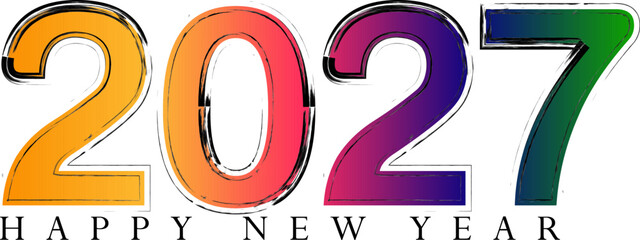 Vibrant and Colorful Happy New Year 2027 Celebration Graphic