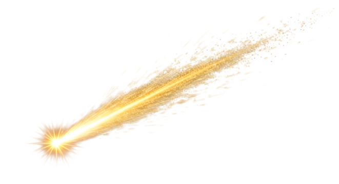 Golden sparkling light streak