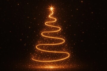 Obraz premium Glowing festive Christmas tree illustration background