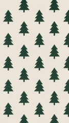 Minimalist evergreen tree pattern mobile wallpaper