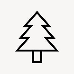 Fototapeta premium Minimalist pine tree outline illustration.
