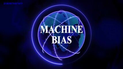 Futuristic MACHINE BIAS concept. Glowing holographic planet earth digital network with collaboration, innovation and corporate leadership. Business, technology and global connection background. - Powered by Adobe