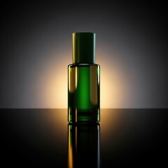 Luxury Skincare Bottle in Golden Shadow Environment