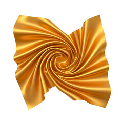 Luxury gold fabric isolated on transparency background 3D render	
