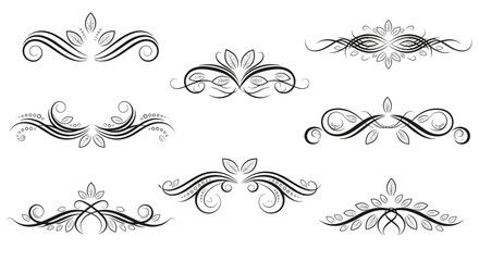 Decorative floral swirl ornaments for vintage design and elegant borders
