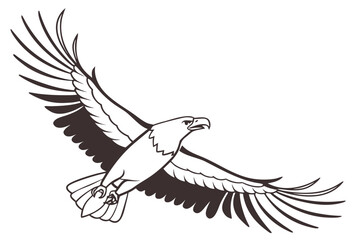 Singing Bird and Small Companion Vector Line Art - Monochrome Graphic