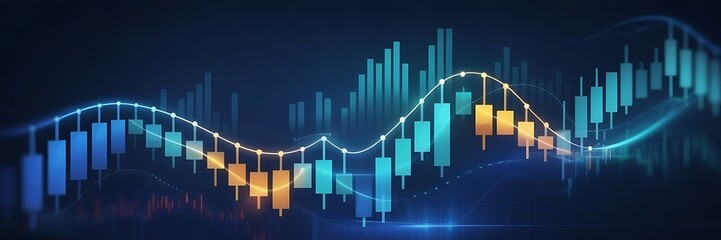 Stock market investment data and analysis finance graph. Business financial chart with moving up arrow graph. stock market graphs