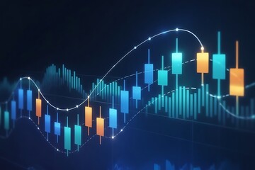 Stock market investment data and analysis finance graph. Business financial chart with moving up arrow graph. stock market graphs