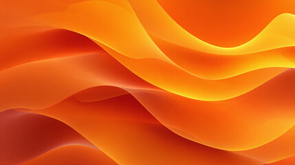 Obraz premium An abstract composition with wavy, fluid orange forms, exuding warmth and dynamism. The interplay of light and shadow creates a sense of depth and movement