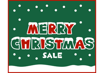 文字に積もる雪のクリスマスセールバナー