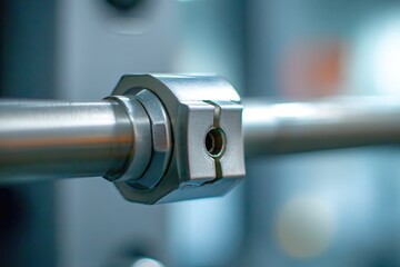 Close-up of metallic pipe fitting