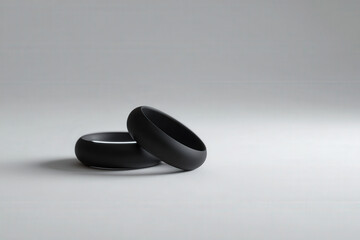 futuristic rings designed to analyze emotional states through touch placed elegantly on clean background