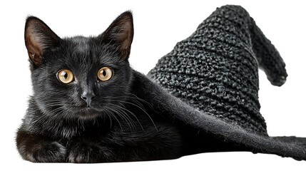 black cat on white background