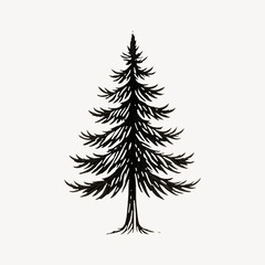 Fototapeta premium Detailed evergreen tree illustration.