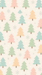 Obraz premium Pastel trees festive wallpaper for mobile