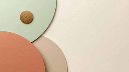 Abstract geometric shapes in warm earth tones and pastels
