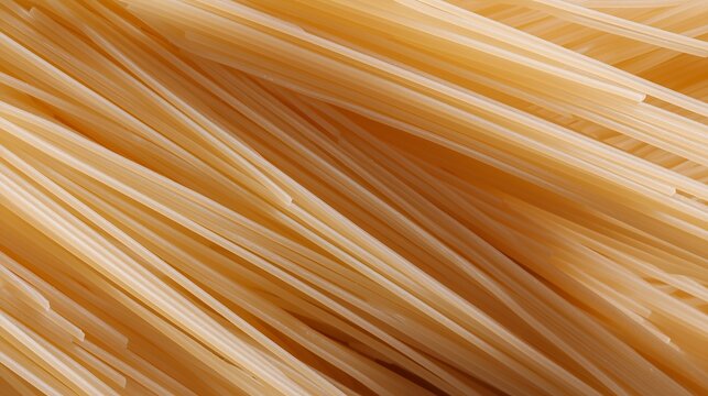 Close-up view of uncooked spaghetti noodles arranged in a tangled pattern on a surface