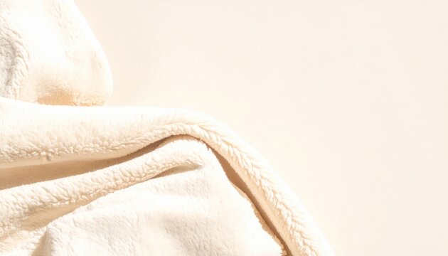 Soft beige fabric folds close-up texture - Powered by Adobe